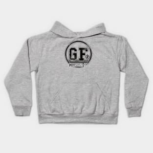 Powered by Gluten Free (black typo) Kids Hoodie